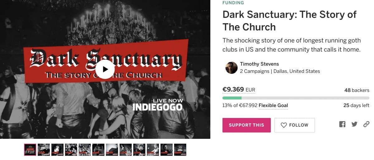 Legendary goth club ‘The Church’ featured in documentary film - crowdfund